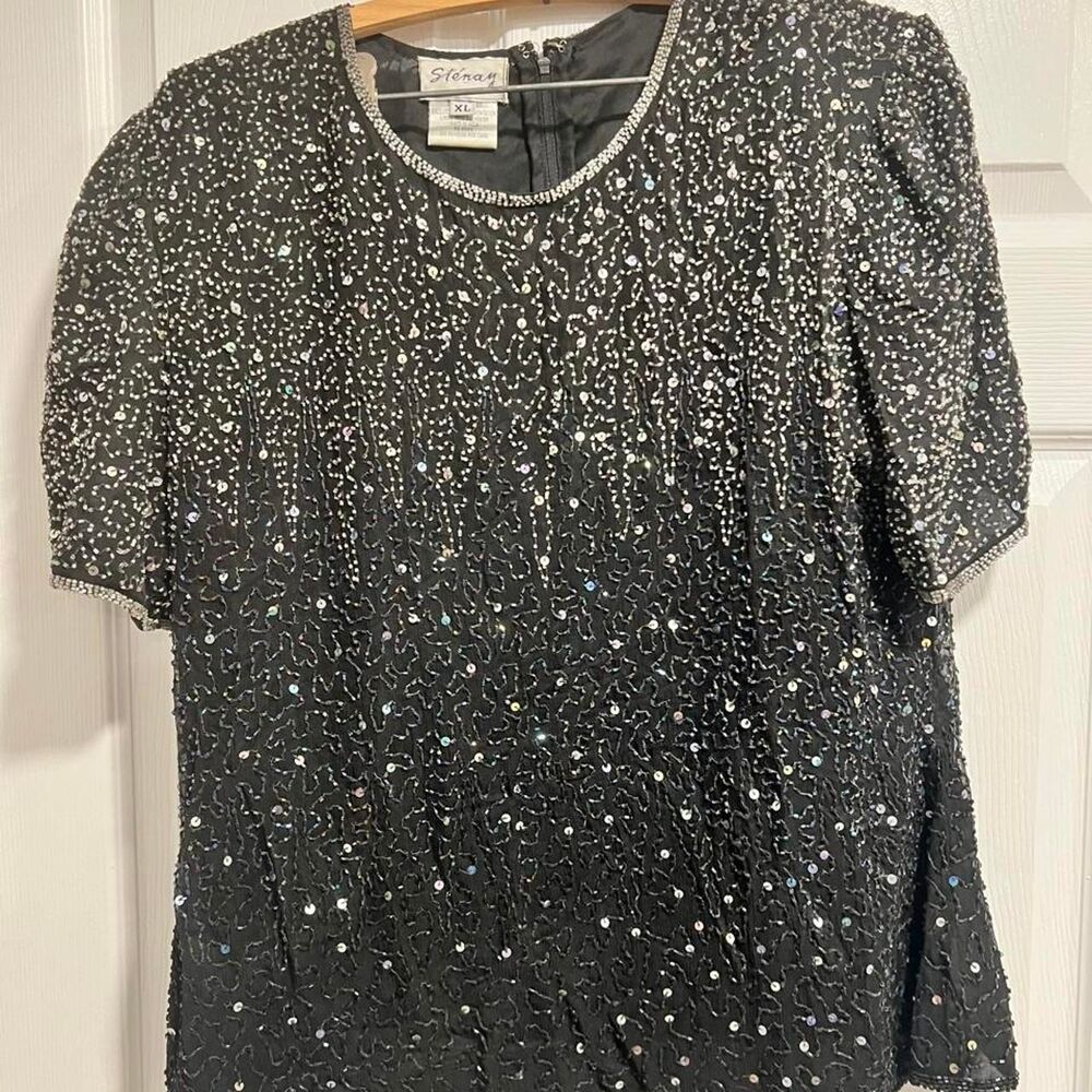 Stenay Women's Black and Silver Blouse